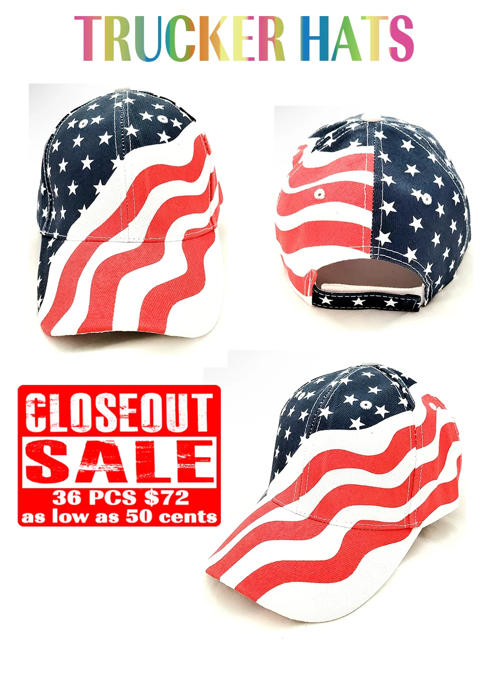 Wholesale Trucker Hats 36 Pcs - Closeout